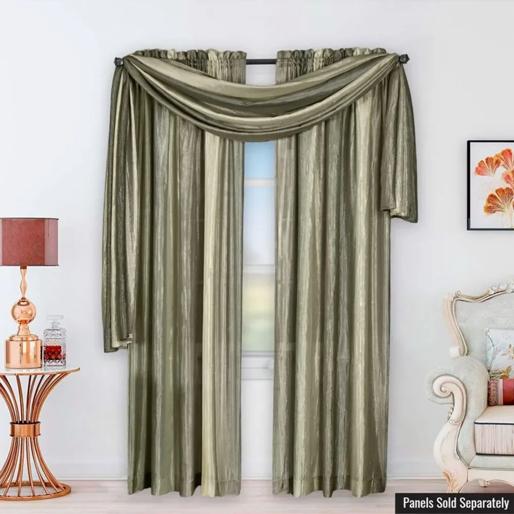 Woven Trends Ombre Curtains, Valances for Windows, Luxurious Scarf Valance,
